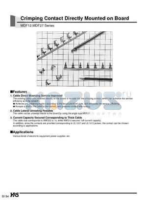 MDF12A-TA1416HC datasheet - Crimping Contact Directly Mounted on Board