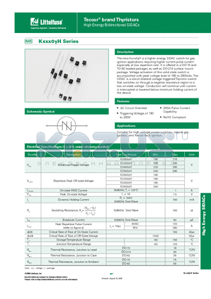 K2400YH datasheet - It is offered in a DO-15 and TO-92 leaded packages