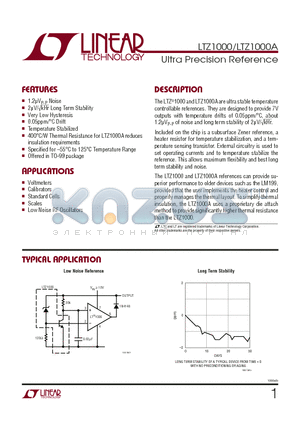 LTZ1000CH datasheet - Ultra Precision Reference