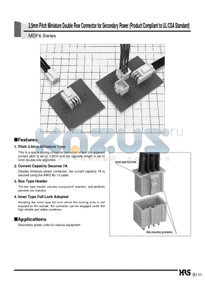 MDF6-12DP-3.5DSA datasheet - 3.5mm Pitch Miniature Double Row Connector for Secondary Power (Product Compliant to UL/CSA Standard)