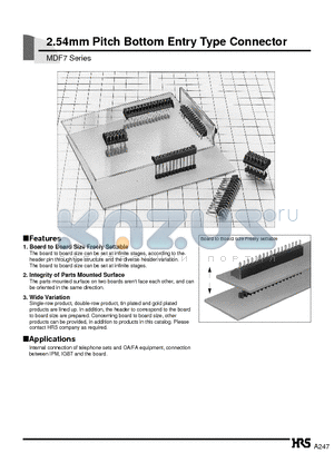 MDF7-25P-2.54DSA datasheet - 2.54mm Pitch Bottom Entry Type Connector