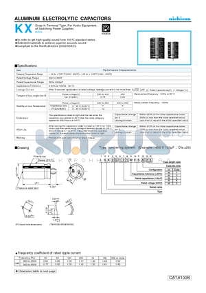 LKX2D102MESB40 datasheet - ALUMINUM ELECTROLYTIC CAPACITORS