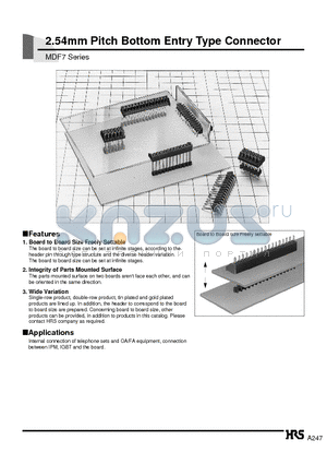 MDF7-9S-2.54DSA datasheet - 2.54mm Pitch Bottom Entry Type Connector