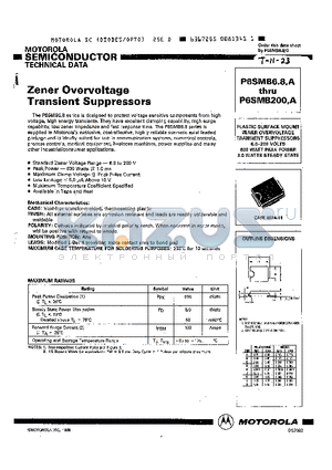 P6SMB100A datasheet - ZENER OVERVOLTAGE TRANSIENT SUPPRESSORS