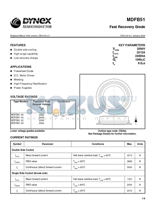 MDFB5124 datasheet - Fast Recovery Diode