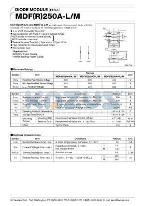 MDFR250A-M datasheet - DIODE MODULEF.R.D.