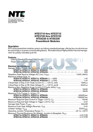 NTE5720 datasheet - Powerblock Modules