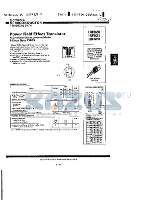 IRF820 datasheet - N-CHANNEL Enhancement-Mode Silicon Gate TMOS