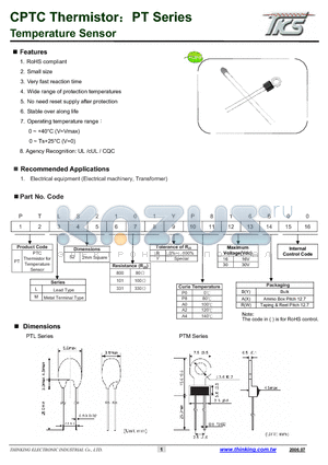 PTLS2101RP416Y02 datasheet - Temperature Sensor