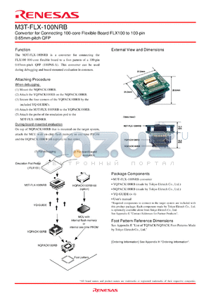 M3T-FLX-100NRB datasheet - Converter for Connecting 100-core Flexible Board FLX100 to 100-pin 0.65mm-pitch QFP