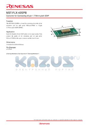 M3T-FLX-42SPB datasheet - Converter for Connecting 42-pin 1.778mm-pitch SDIP