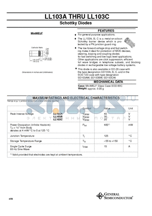 LL103A datasheet - Schottky Diodes