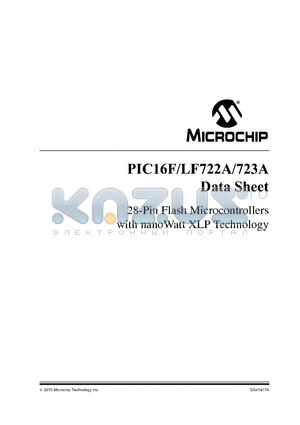 PIC16F722AT-E/SS datasheet - 28-Pin Flash Microcontrollers with nanoWatt XLP Technology
