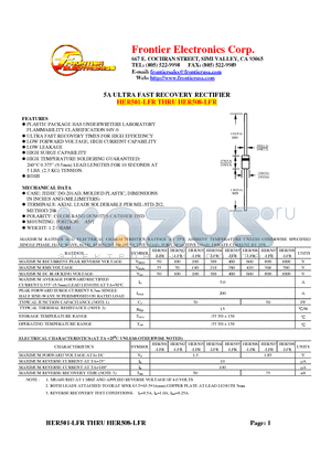 HER505-LFR datasheet - 5A ULTRA FAST RECOVERY RECTIFIER