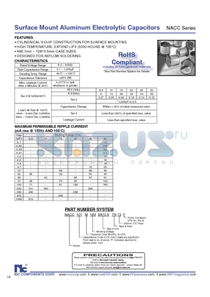 NACC330M255X6.1TR13F datasheet - Surface Mount Aluminum Electrolytic Capacitors