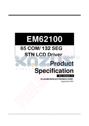 EM62100AGH datasheet - 65 COM / 132 SEG STN LCD Driver