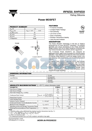 IRF9Z22PBF datasheet - Power MOSFET