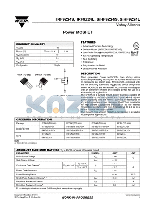 IRF9Z24S datasheet - Power MOSFET