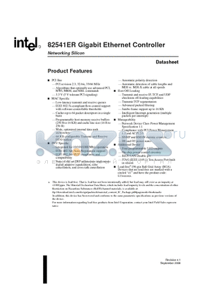 LU82541ER datasheet - 82541ER Gigabit Ethernet Controller