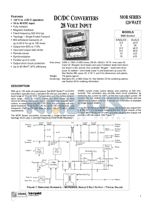 MOR283R3SY/883 datasheet - DC/DC CONVERTERS 28 VOLT INPUT