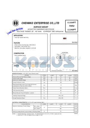 LL330PT datasheet - SCHOTTKY BARRIER RECTIFIER