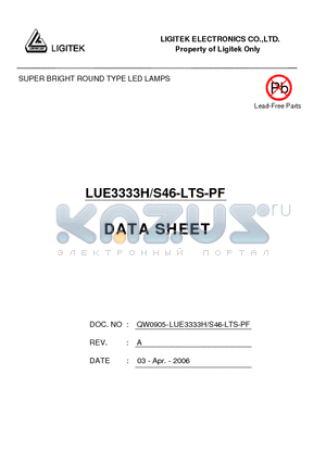 LUE3333H-S46-LTS-PF datasheet - SUPER BRIGHT ROUND TYPE LED LAMPS