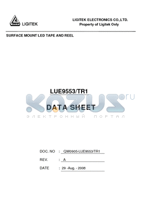 LUE9553-TR1 datasheet - SURFACE MOUNT LED TAPE AND REEL