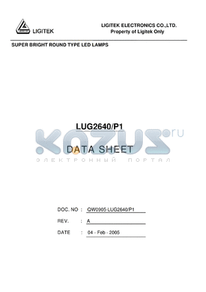 LUG2640-P1 datasheet - SUPER BRIGHT ROUND TYPE LED LAMPS