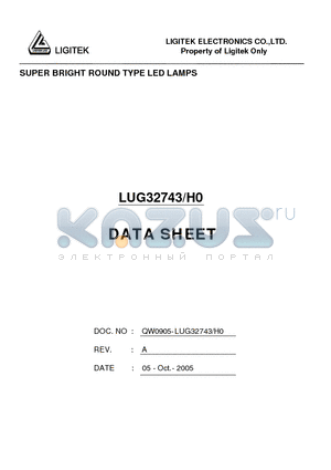 LUG32743/H0 datasheet - SUPER BRIGHT ROUND TYPE LED LAMPS