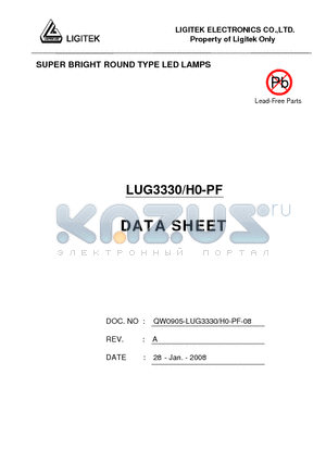 LUG3330-H0-PF datasheet - SUPER BRIGHT ROUND TYPE LED LAMPS
