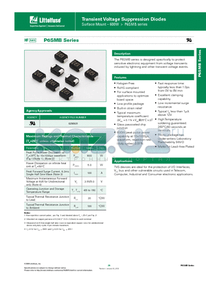P6SMB20CA datasheet - Transient Voltage Suppression Diodes