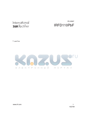 IRFD110PBF datasheet - HEXFET Power MOSFET