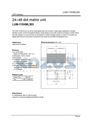 LUM-115HML303 datasheet - 24 x 48 dot matrix unit