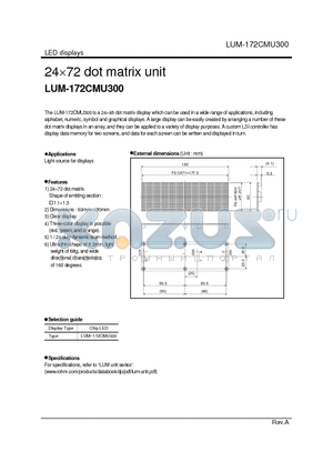 LUM-172CMU300 datasheet - 24x72 dot matrix unit