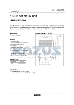 LUM-512CU300 datasheet - 16 x 32 dot matrix unit