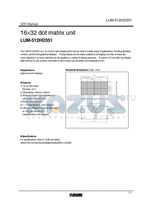 LUM-512HD351 datasheet - 16 x 32 dot matrix unit