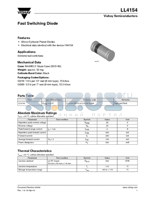 LL4154 datasheet - Fast Switching Diode