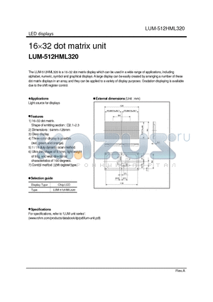 LUM-512HML320 datasheet - 16 x 32 dot matrix unit
