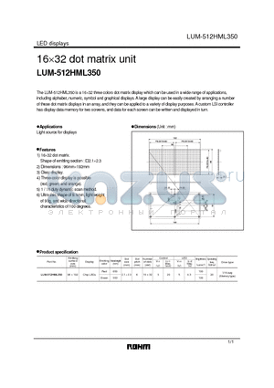 LUM-512HML350 datasheet - 16 x 32 dot matrix unit