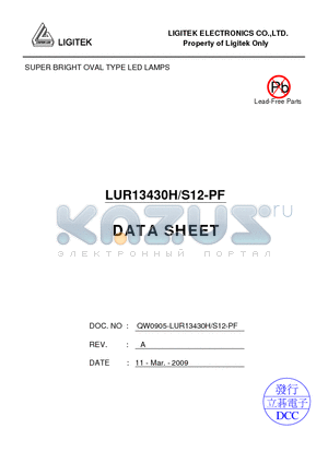 LUR13430H-S12-PF datasheet - SUPER BRIGHT OVAL TYPE LED LAMPS