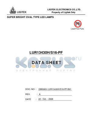 LUR13430H-S16-PF datasheet - SUPER BRIGHT OVAL TYPE LED LAMPS