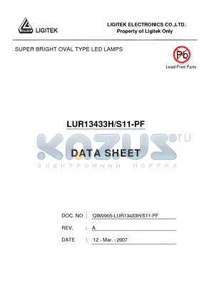 LUR13433H/S11-PF datasheet - SUPER BRIGHT OVAL TYPE LED LAMPS