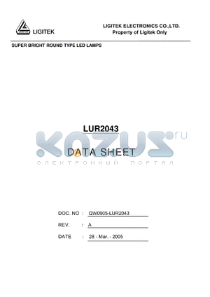 LUR2043 datasheet - SUPER BRIGHT ROUND TYPE LED LAMPS