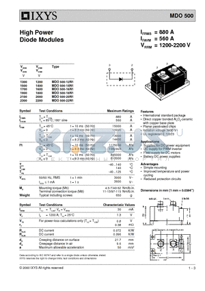 MDO500-12N1 datasheet - High Power Diode Modules