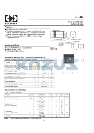 LL46 datasheet - Small-Signal Diode Schottky Diode