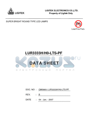 LUR3333H-H0-LTS-PF datasheet - SUPER BRIGHT ROUND TYPE LED LAMPS