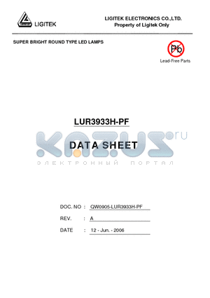 LUR3933H-PF datasheet - SUPER BRIGHT ROUND TYPE LED LAMPS