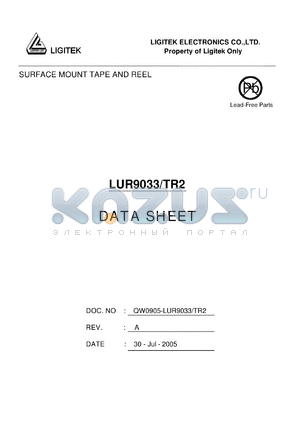 LUR9033-TR2 datasheet - SURFACE MOUNT TAPE AND REEL