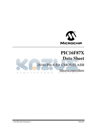 PIC16F873-04/SO datasheet - 28/40-pin 8-Bit CMOS FLASH Microcontrollers