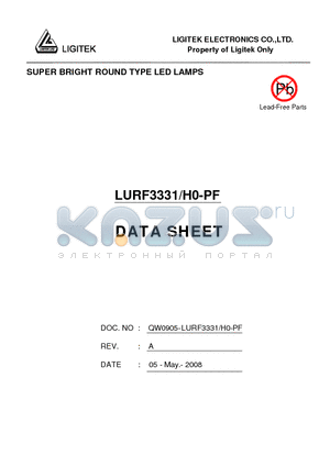LURF3331-H0-PF datasheet - SUPER BRIGHT ROUND TYPE LED LAMPS